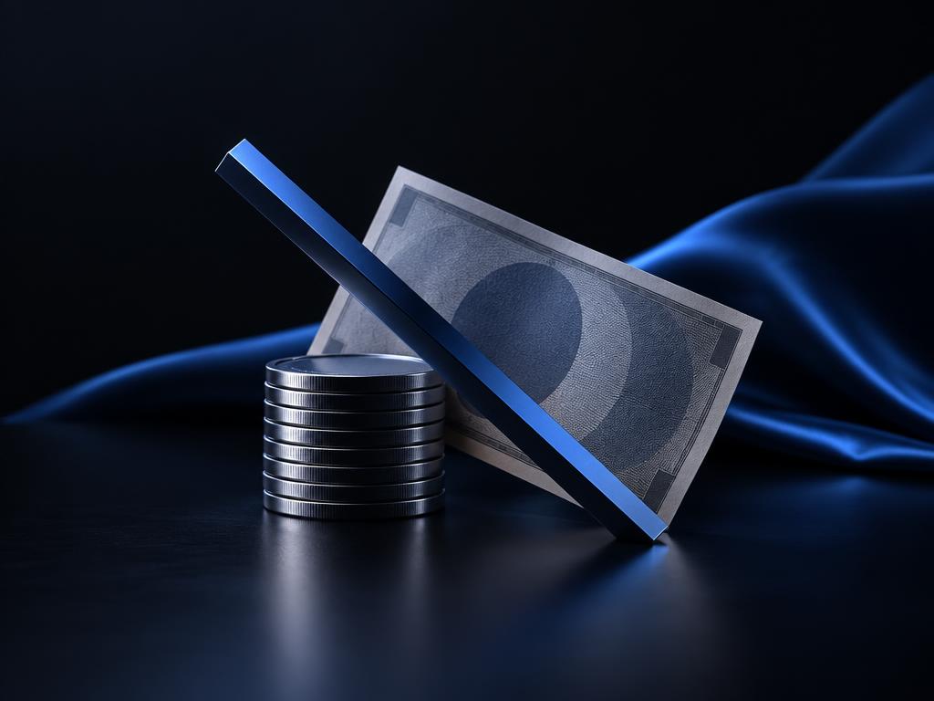 Przekreślone monety i banknot symbolizujące niewykorzystany przychód